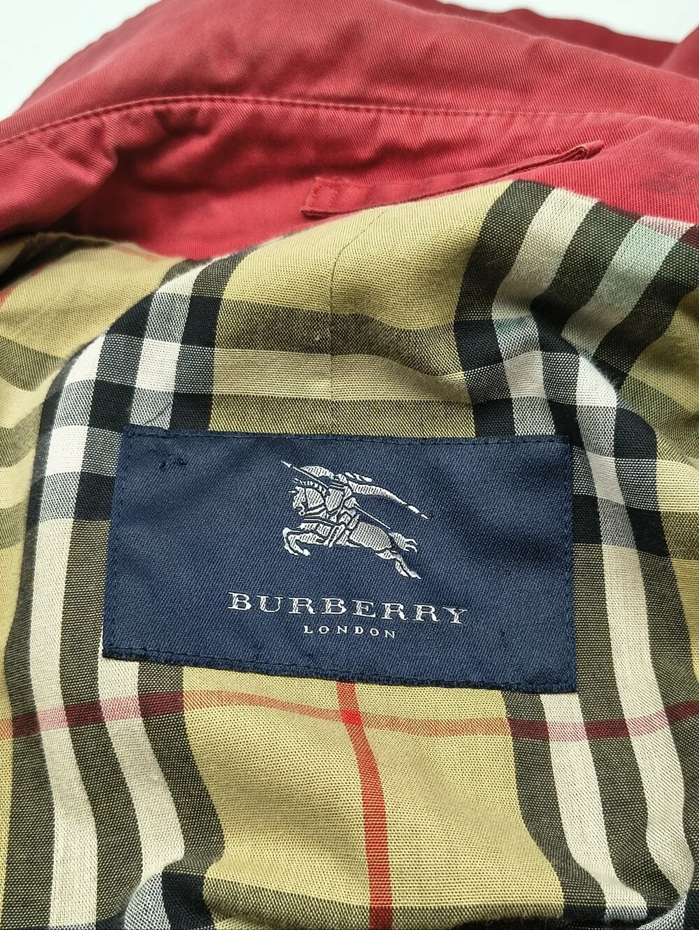 Vintage Burberry Red Hooded Trench Jacket Size 10P - Picture 3 of 6